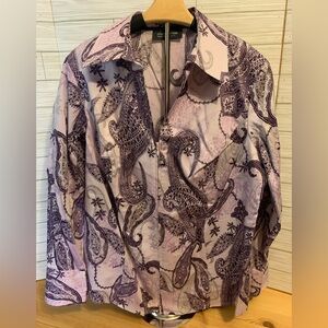 Jones New York Purple Paisley Shirt